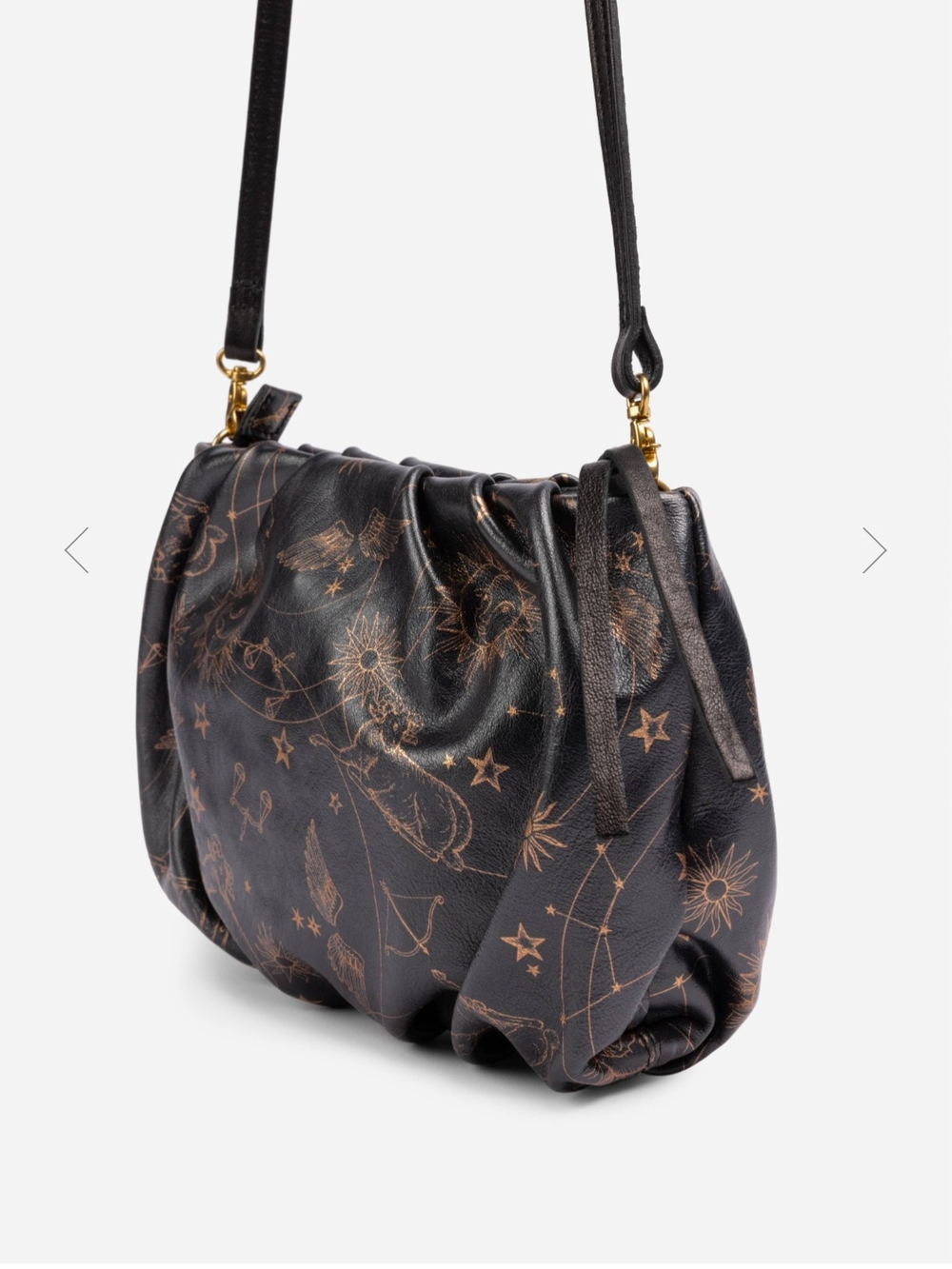New Johnny Was Bijou Ruched Italian Leather Handbag